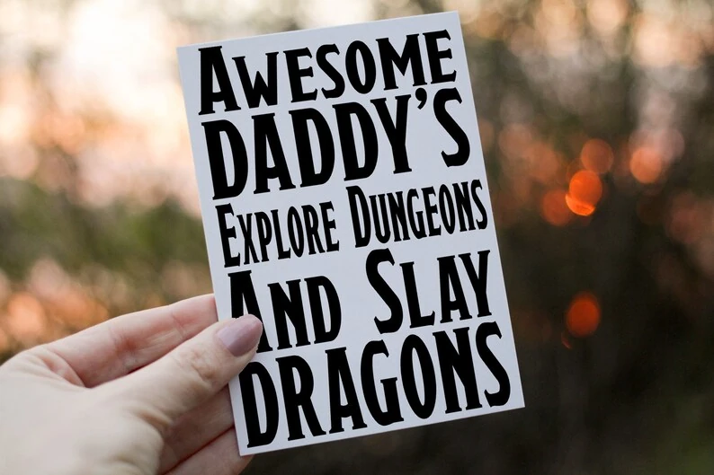 Dungeons and Dragons Father's Day Card, Card for Daddy